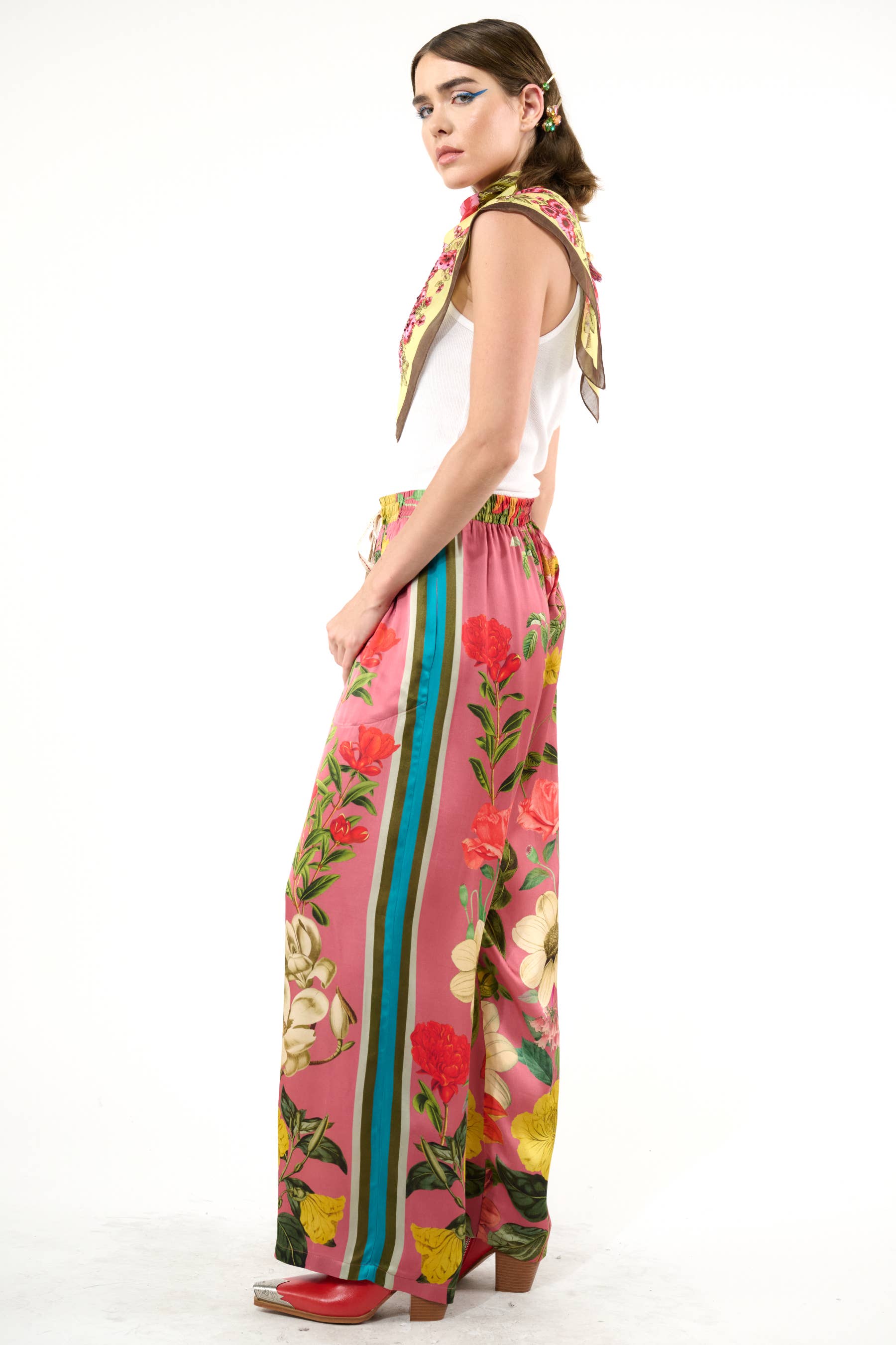 My Valentine Pants: Dusty Rose Floral