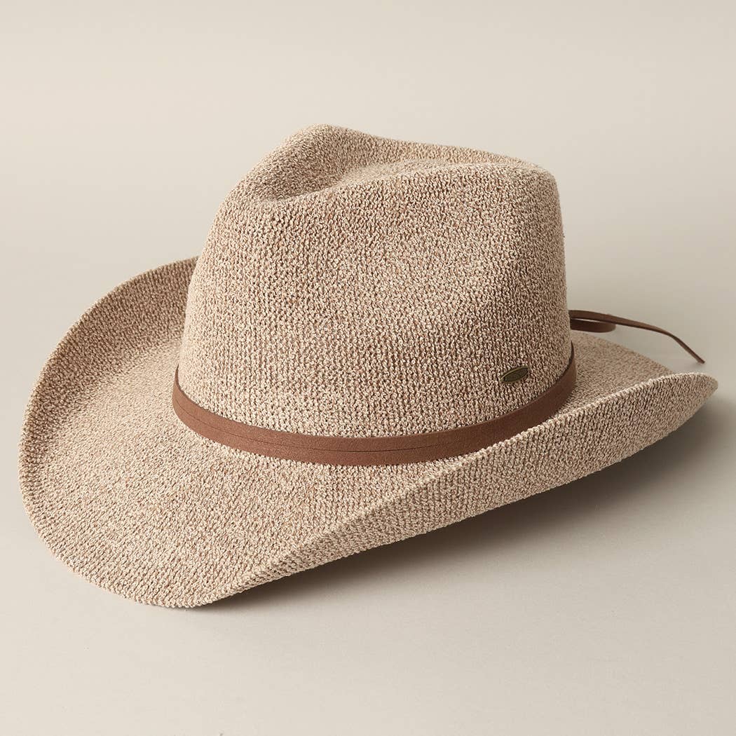 Solid Color Terry Cloth Cowboy Panama Adjustable Sun Hat