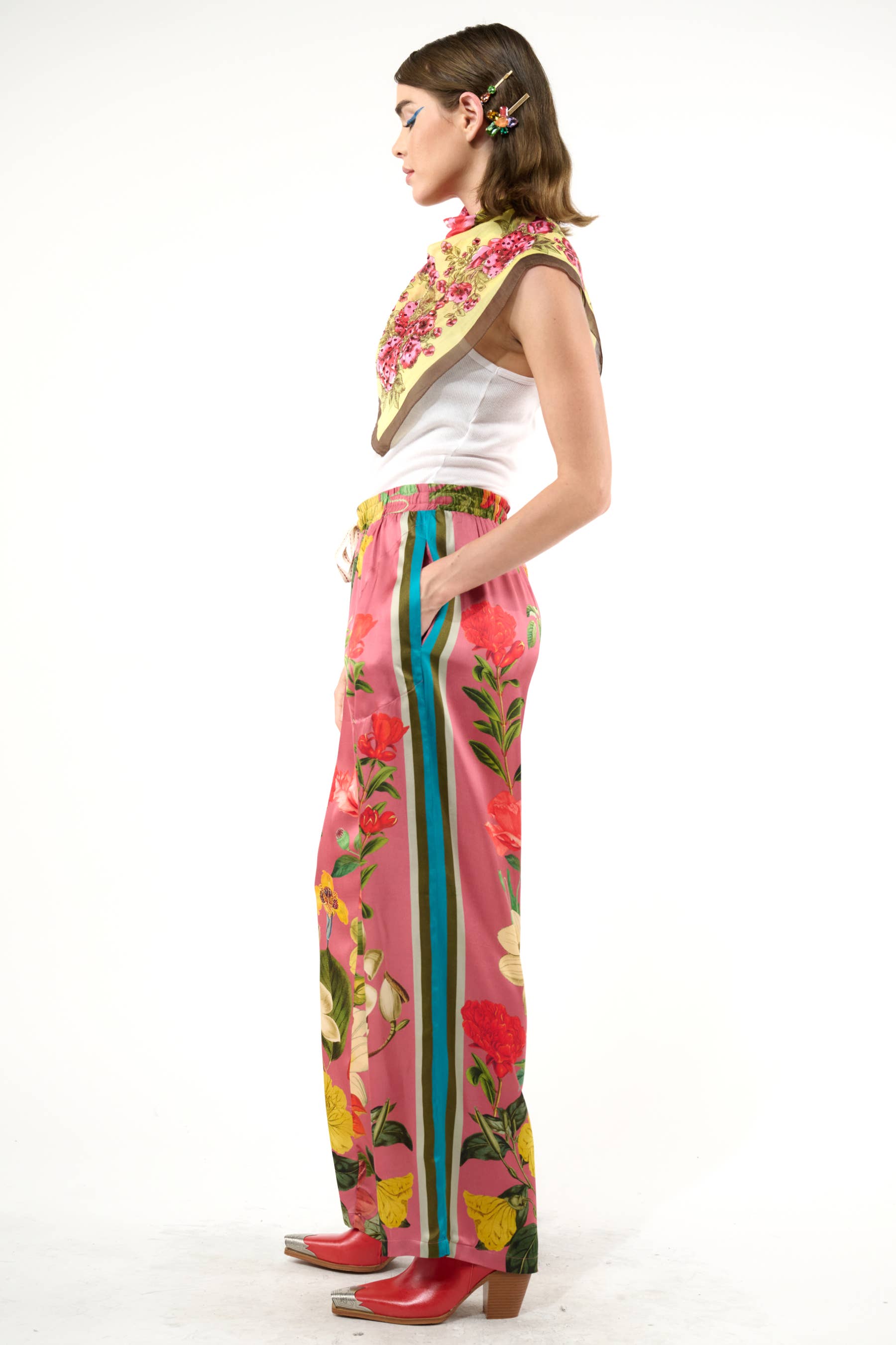 My Valentine Pants: Dusty Rose Floral