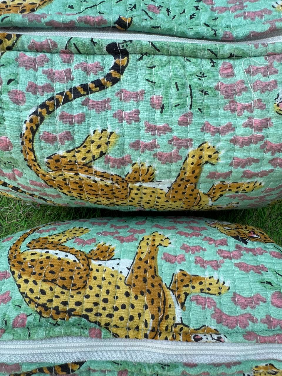 Tiger Quilted Makeup Bag
