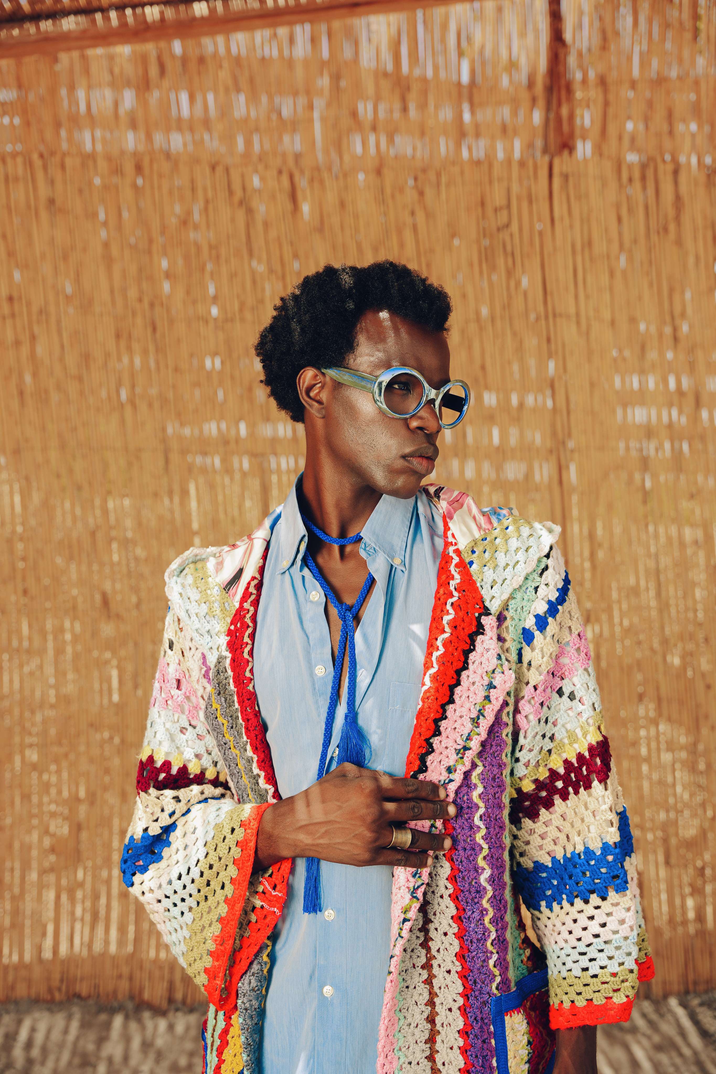Atlas Thread Hooded Crochet Trench Coat - Bloom