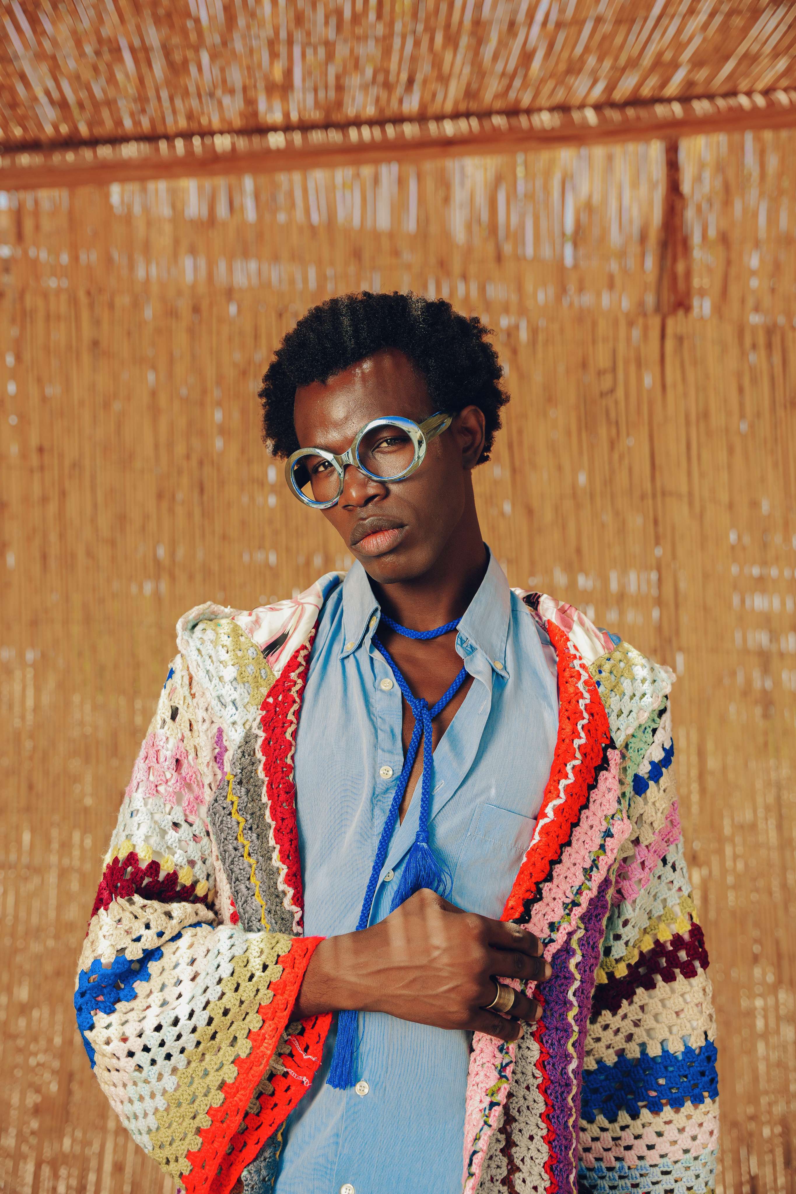 Atlas Thread Hooded Crochet Trench Coat - Bloom