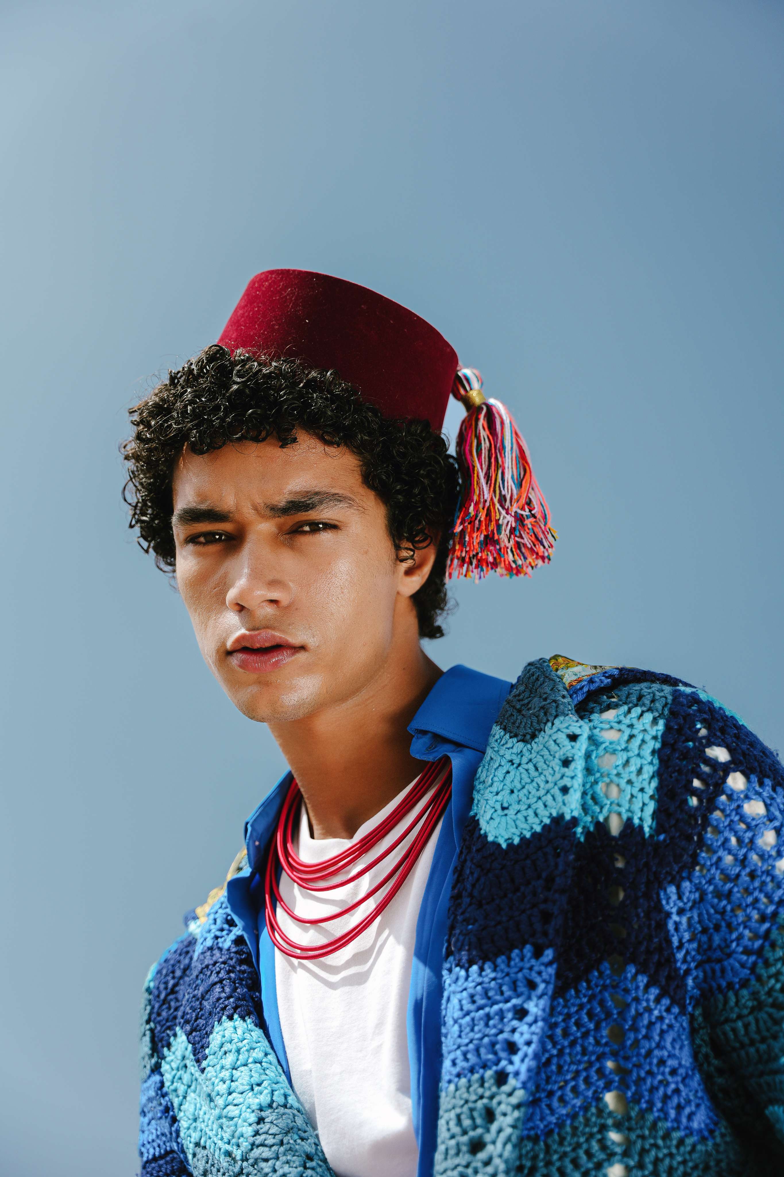 Atlas Thread Hooded Crochet Trench Coat - Tangier