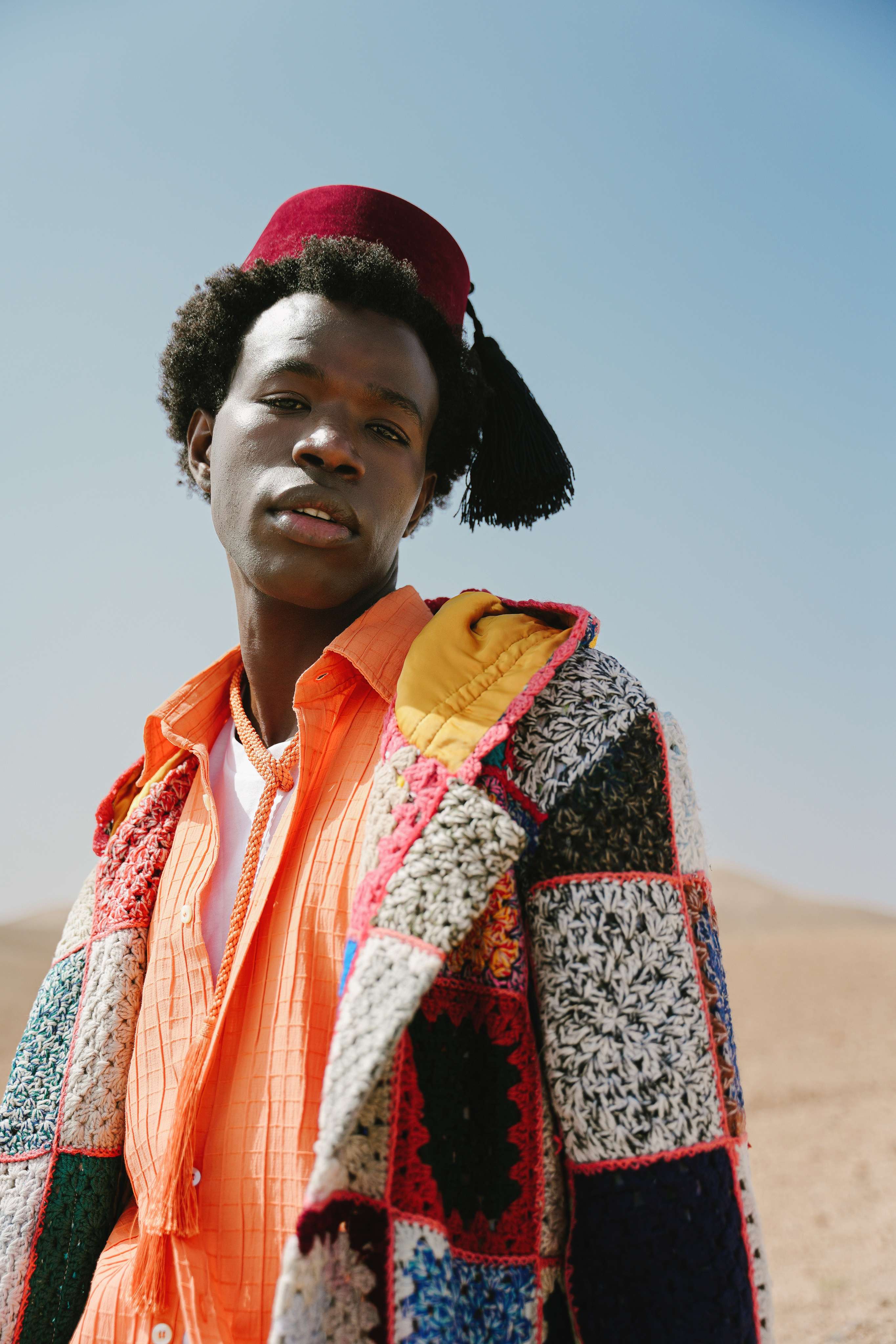 Atlas Thread Hooded Crochet Trench Coat - Zellige