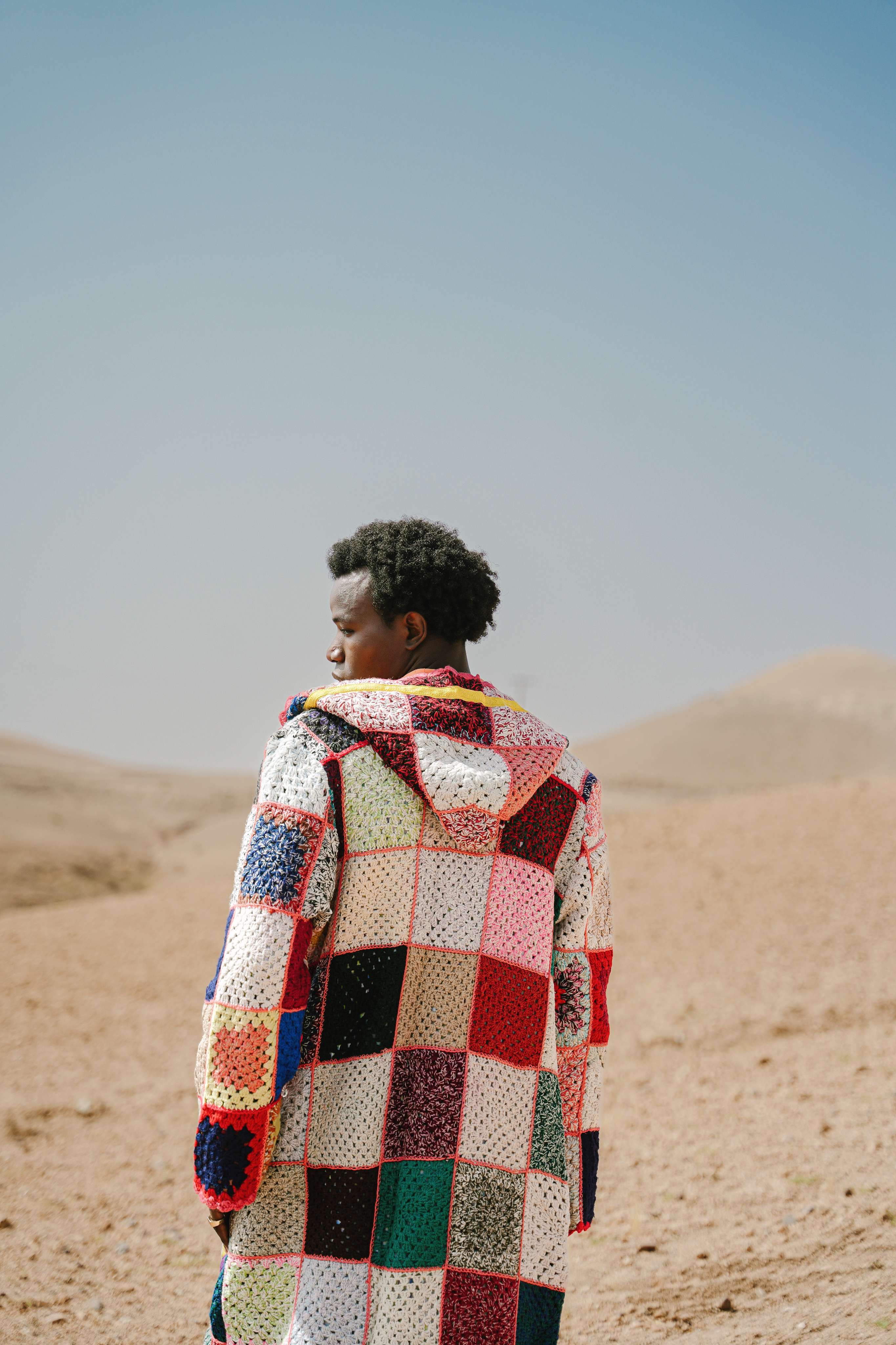Atlas Thread Hooded Crochet Trench Coat - Zellige