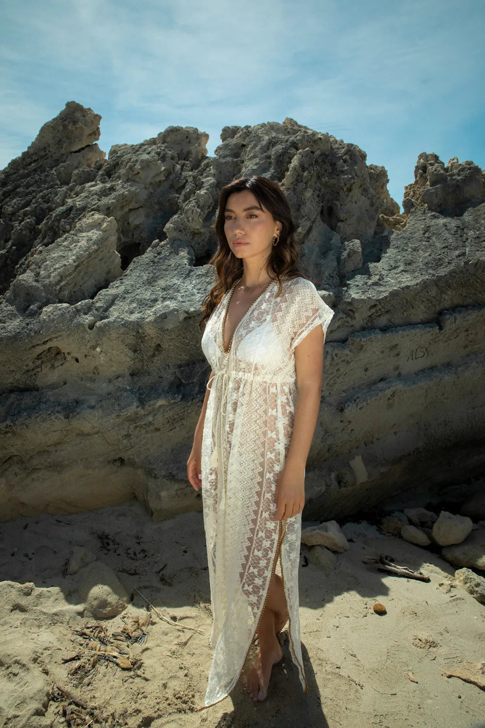 Lace maxi beach dress on sale