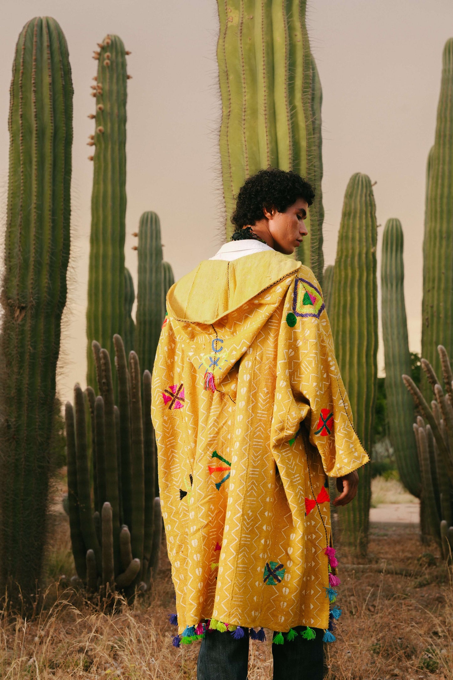 Viper Hooded Mud Cloth Poncho