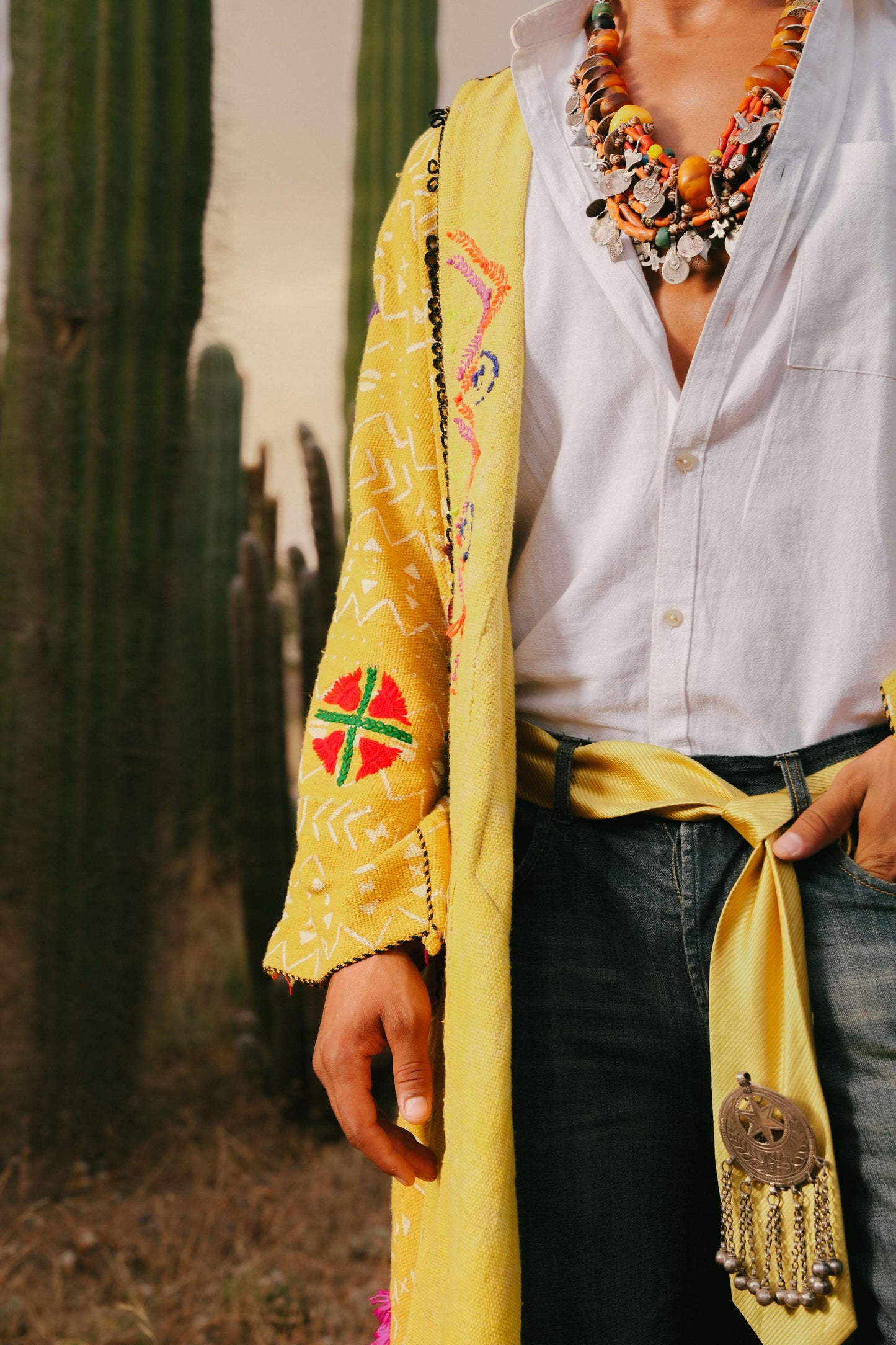 Viper Hooded Mud Cloth Poncho