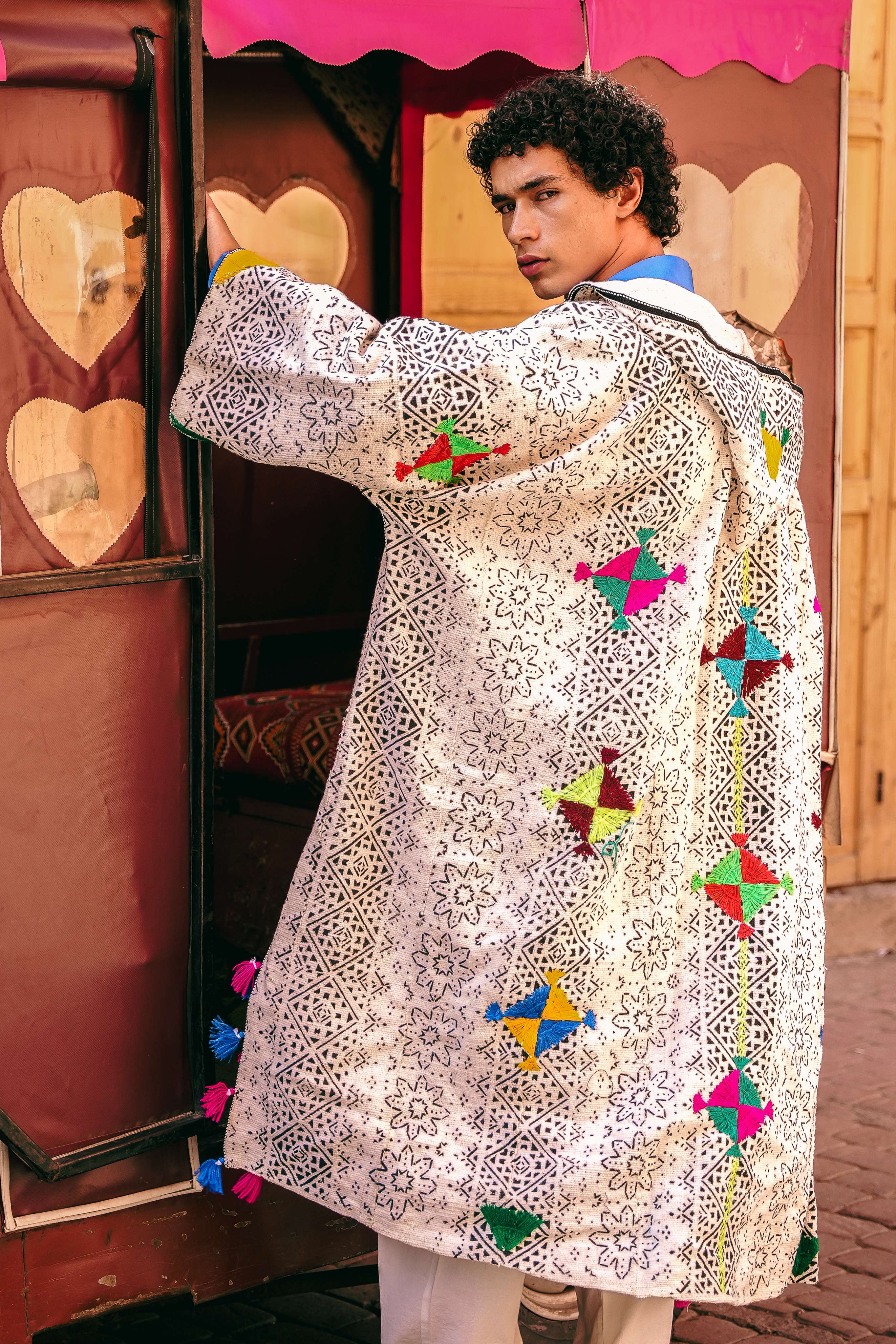 White Sands Hooded Mud Cloth Poncho