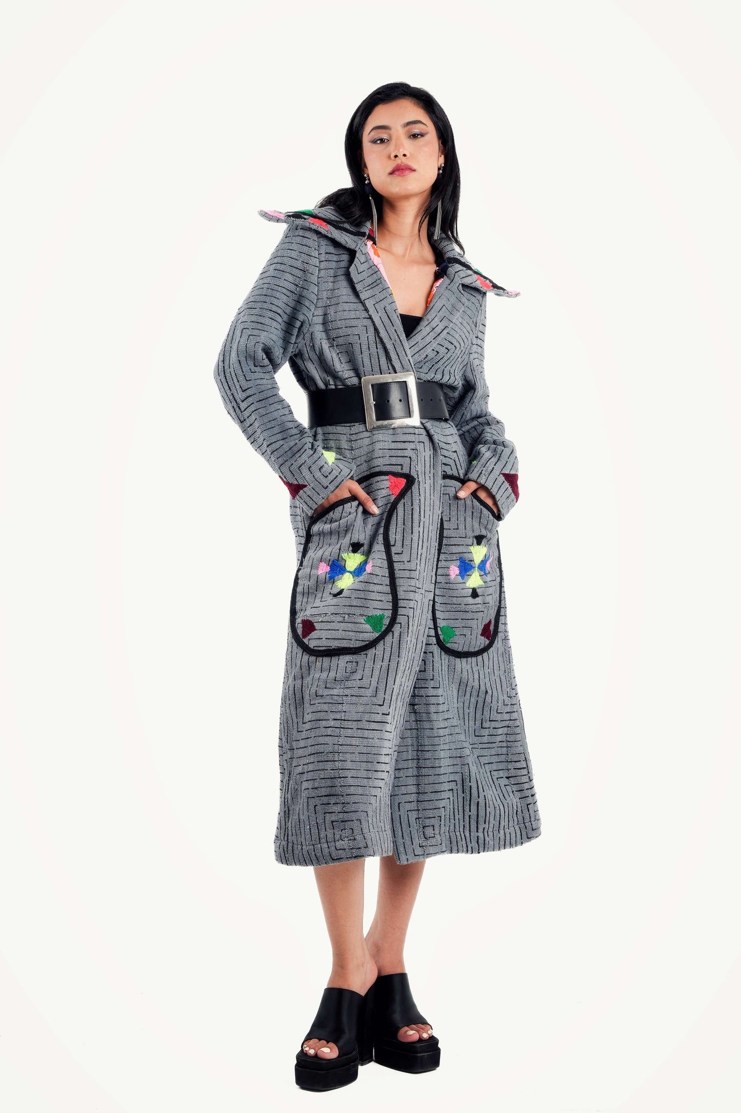 Zahira Noir Trench Coat