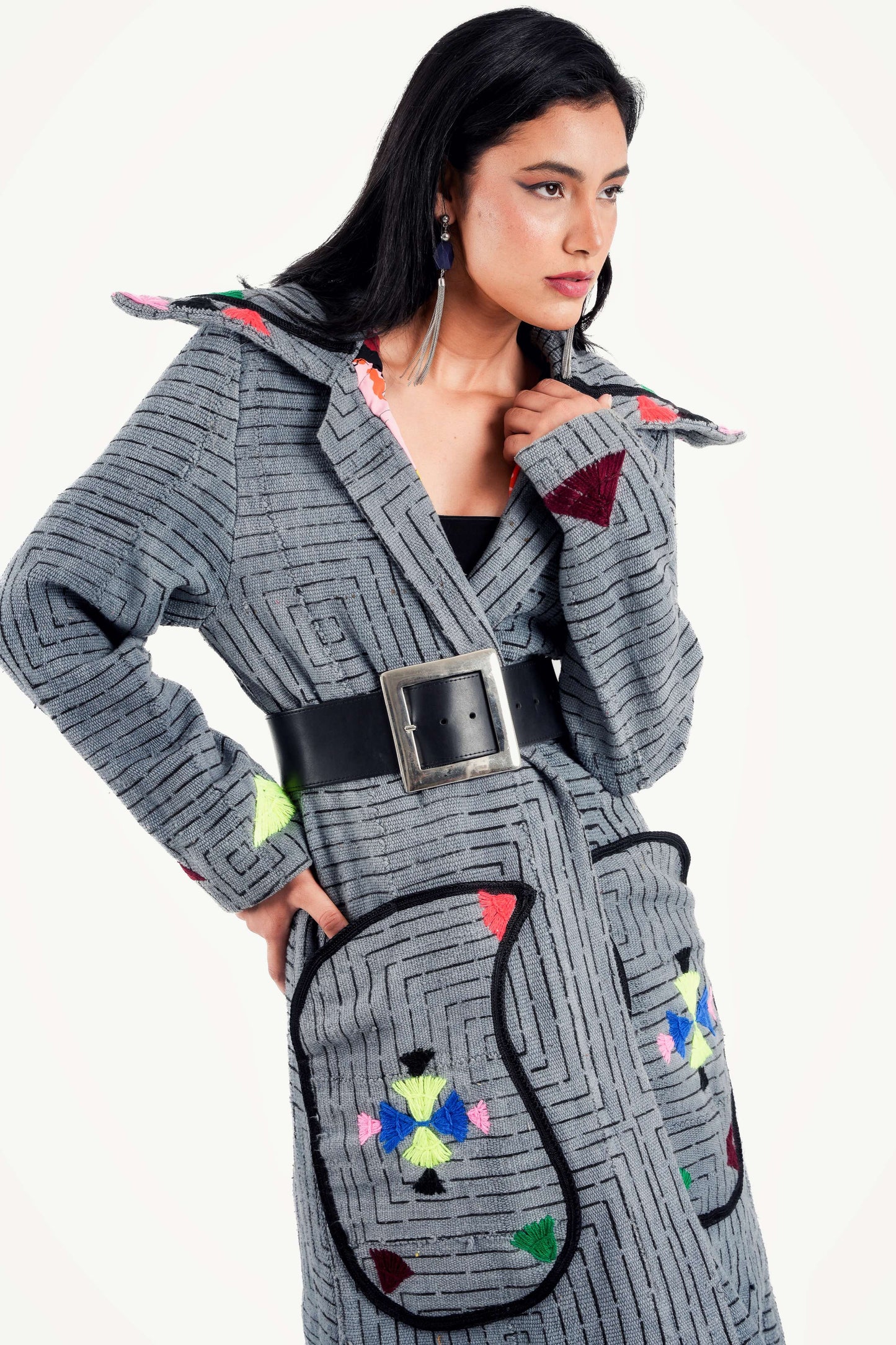 Zahira Noir Trench Coat