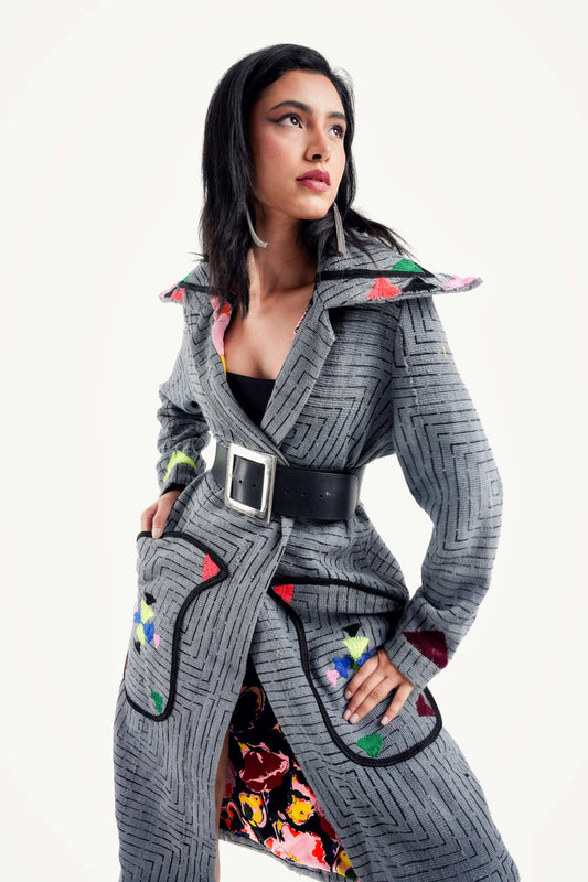 Zahira Noir Trench Coat