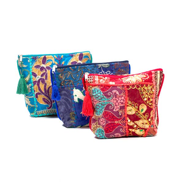 Color Splash Embroidered Cosmetic bag