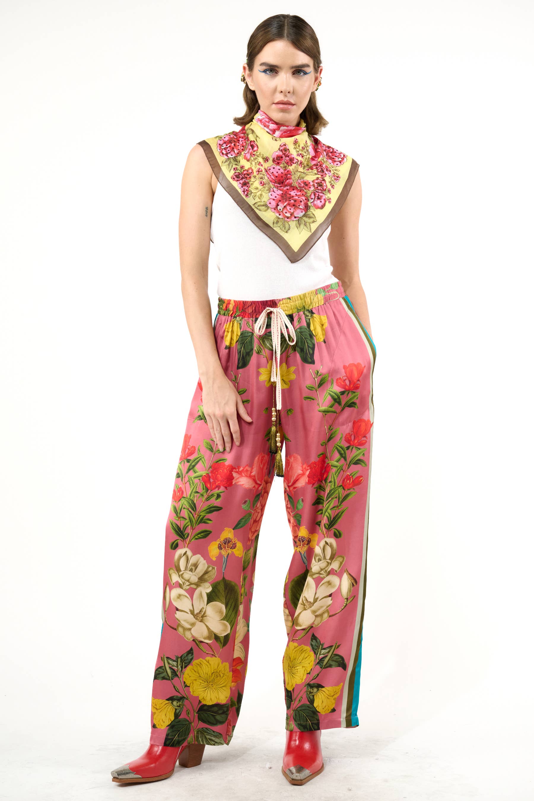 My Valentine Pants: Dusty Rose Floral