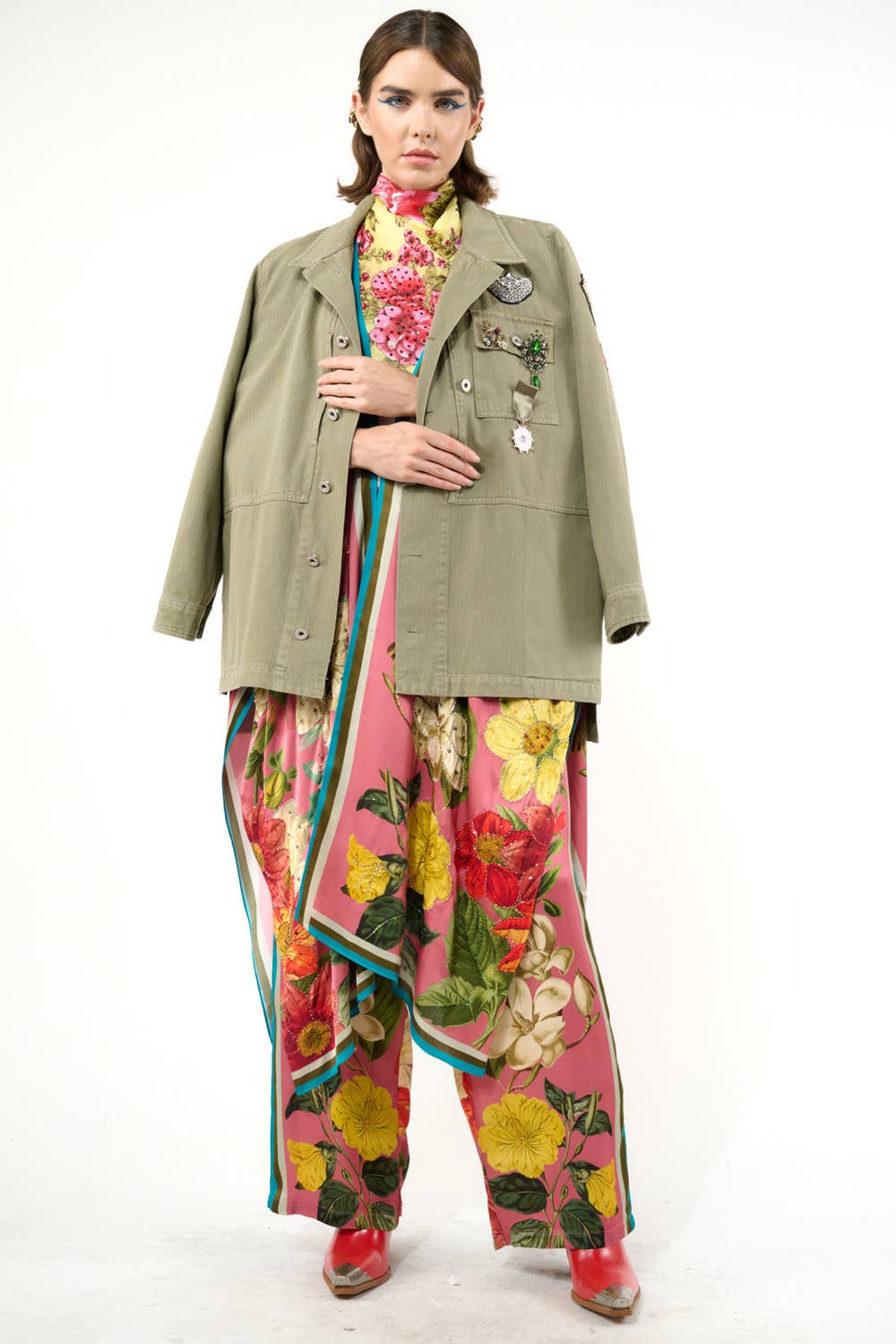 My Valentine Pants: Dusty Rose Floral