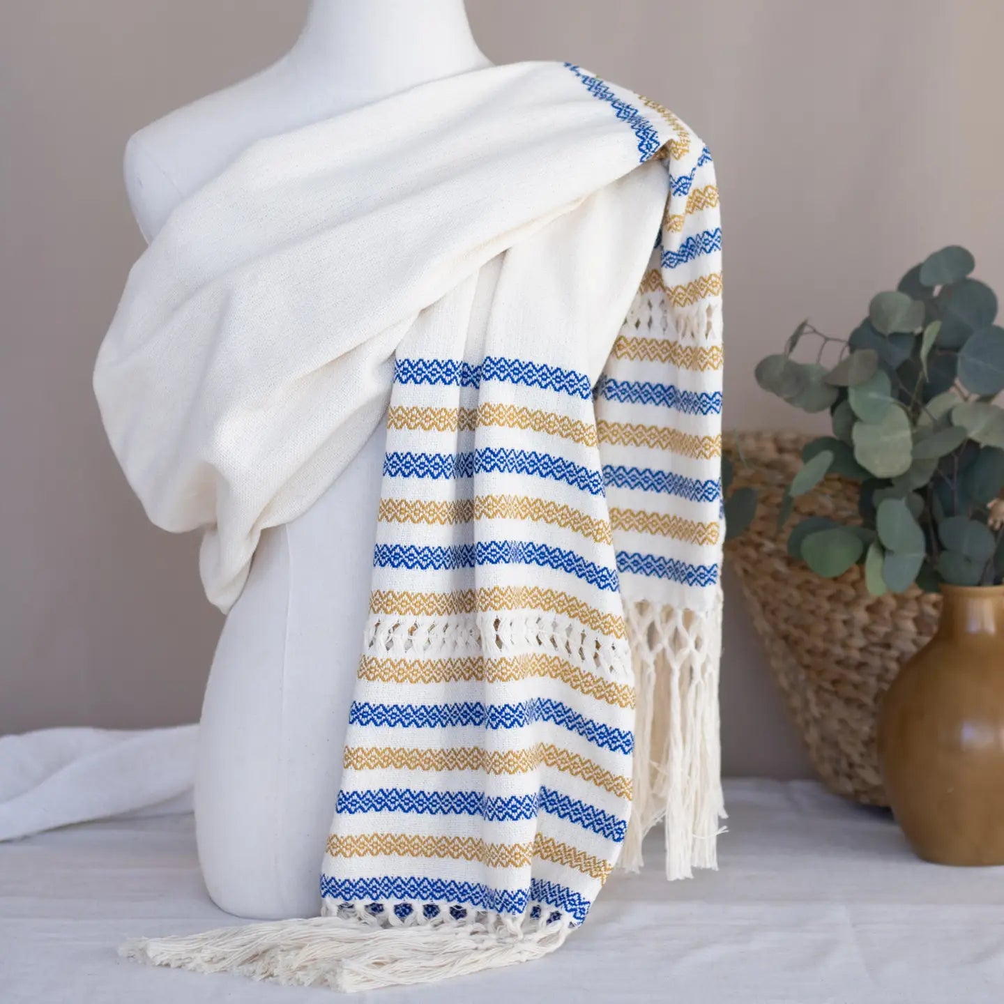 Handwoven Organic Cotton Shawl