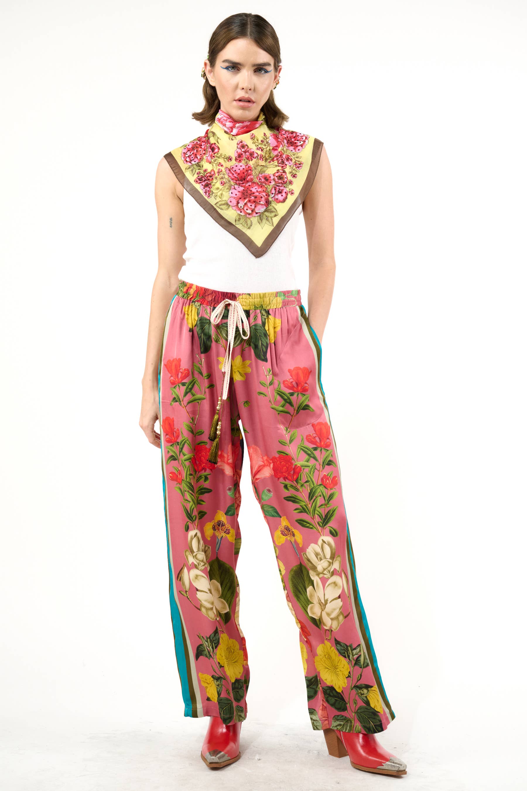 My Valentine Pants: Dusty Rose Floral