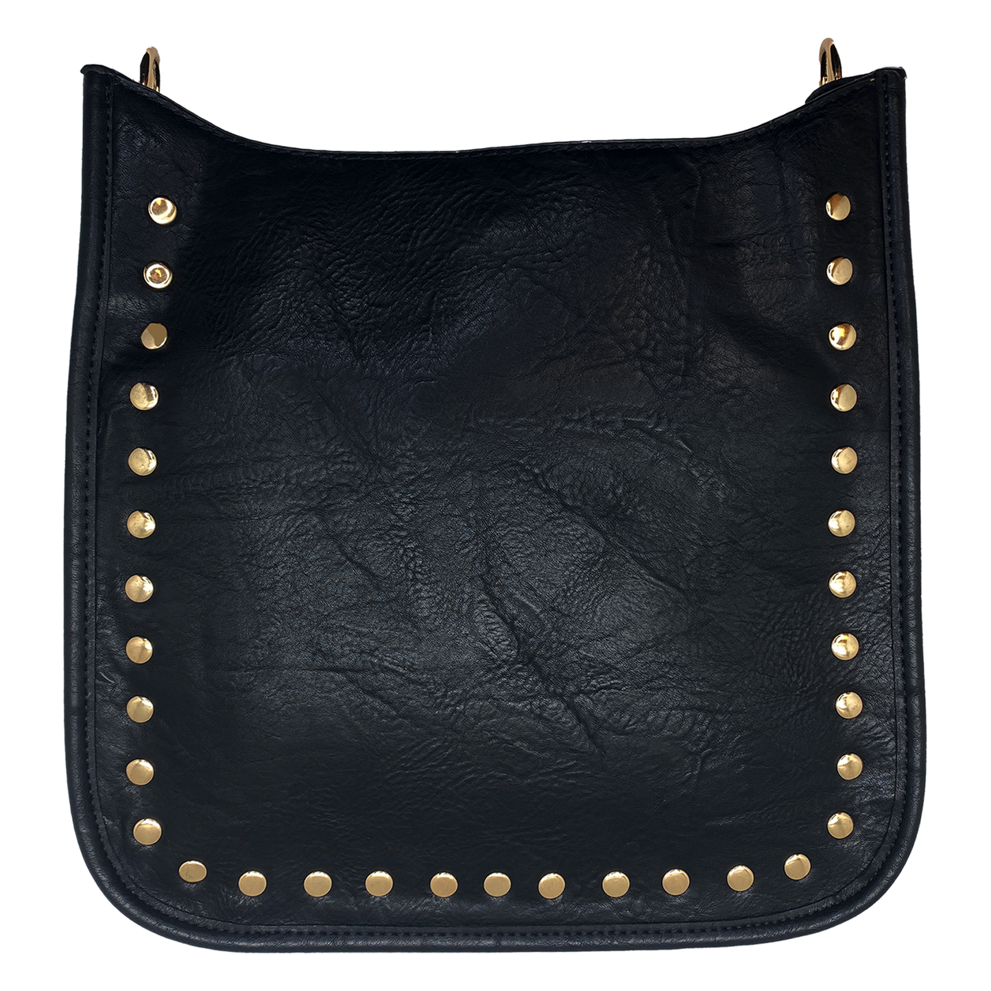 Taylor Messenger Bag with Studs - Black