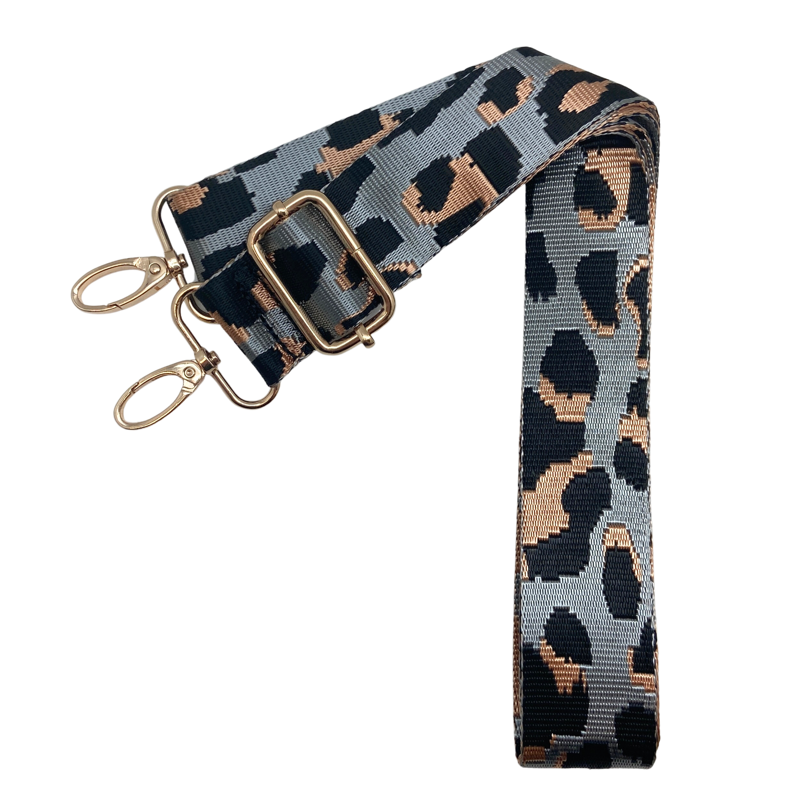 Messenger Bag Strap - Skinny Leopard: Stormy / Gold