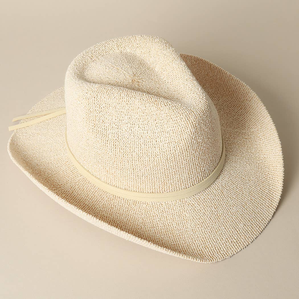 Solid Color Terry Cloth Cowboy Panama Adjustable Sun Hat