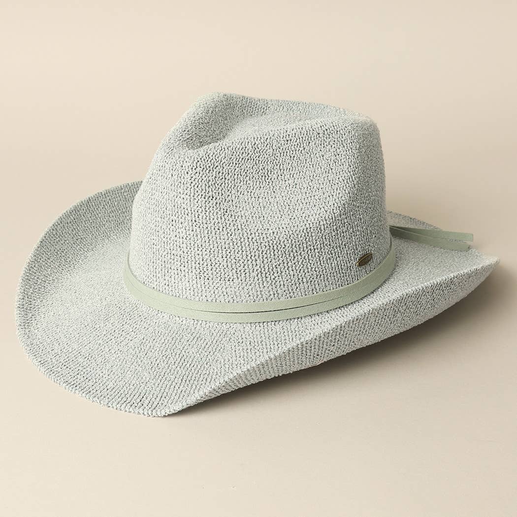 Solid Color Terry Cloth Cowboy Panama Adjustable Sun Hat