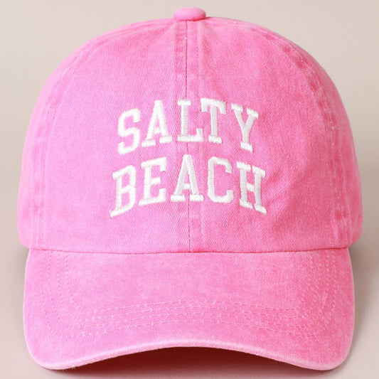 Salty Beach Embroidered Denim Baseball Hat