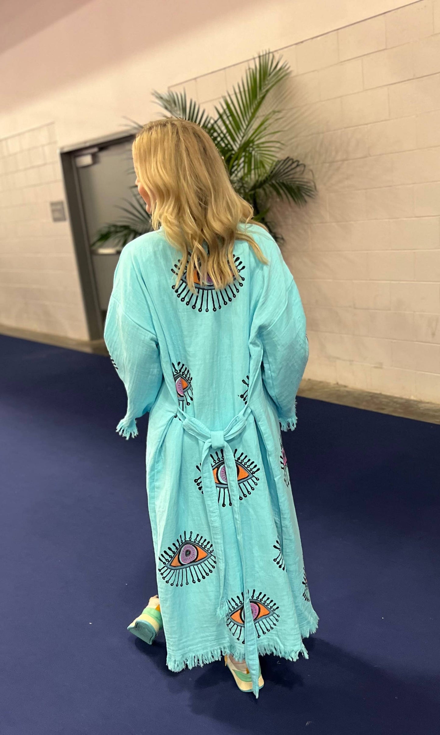 Turquoise Multi Eye Kaftan