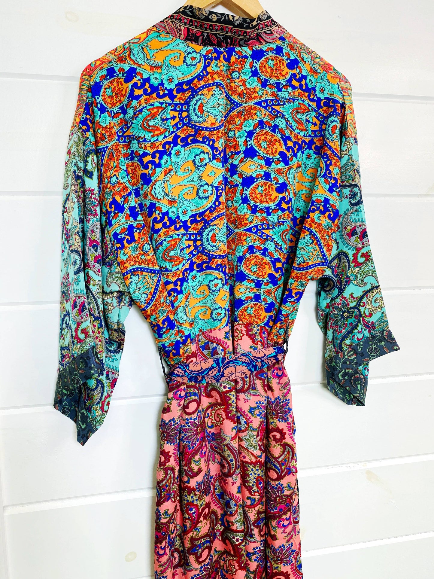 Silk Kimono Robes | Patchwork Kimonos Robes | Full Length: Plus Size (US Sizes 14-22)