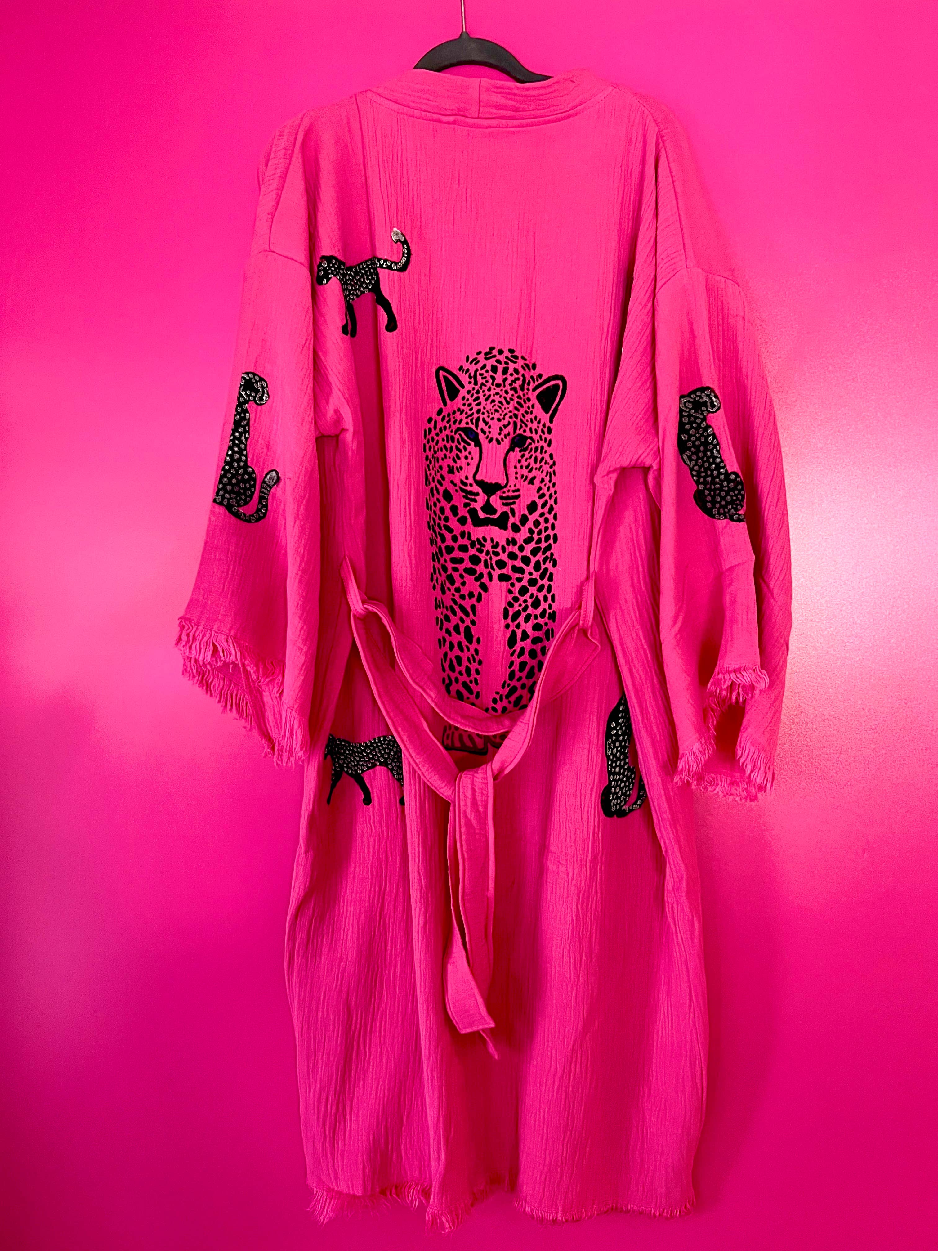 Pink Leopard Kaftan