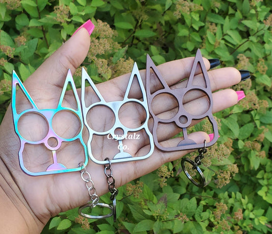 Defense Kitty Keychains: Baby Pink