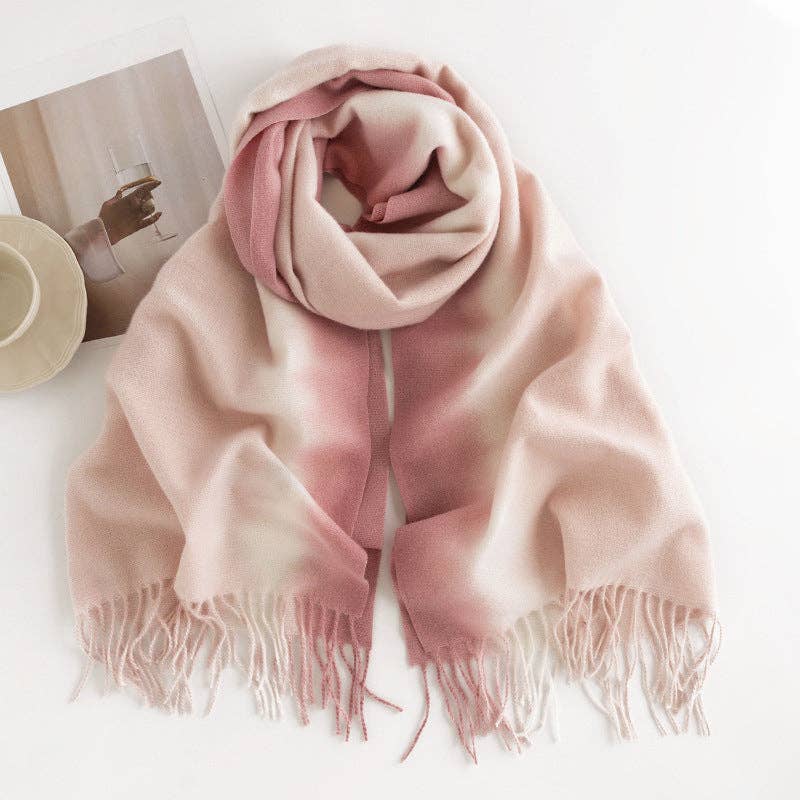 Scarvii - Elegant Lady Style Gradient Scarf: PINK