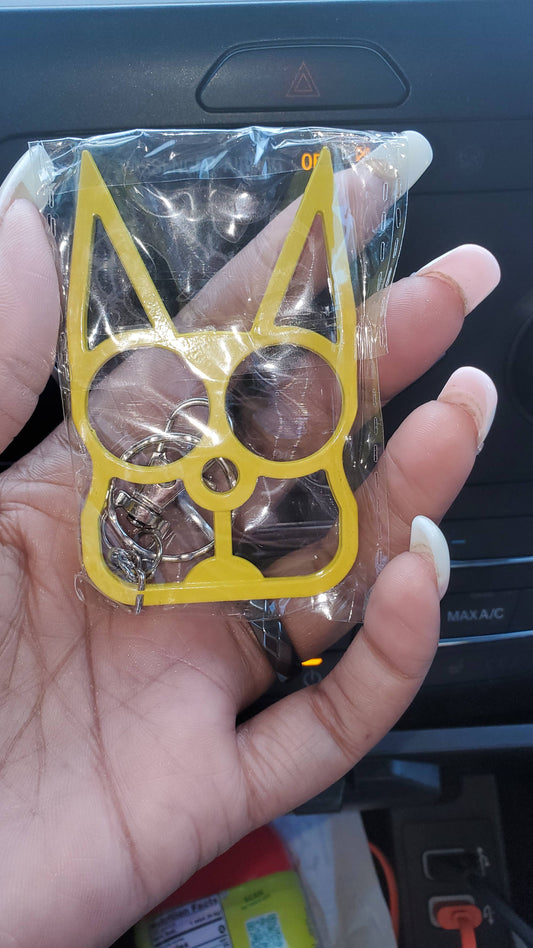 Defense Kitty Keychains: Yellow