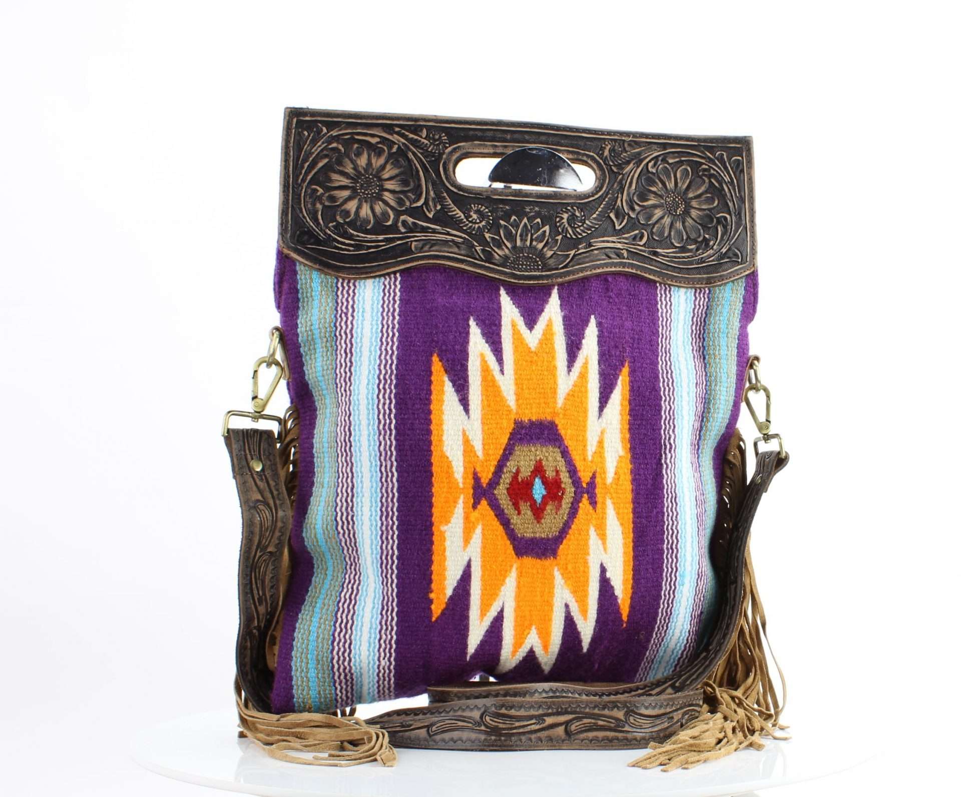 Colorful Serape Shopper: Black