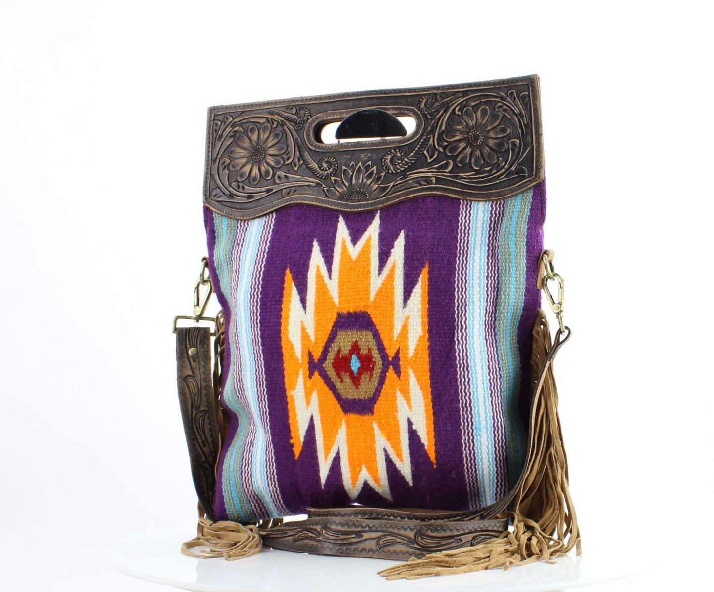 Colorful Serape Shopper: Black