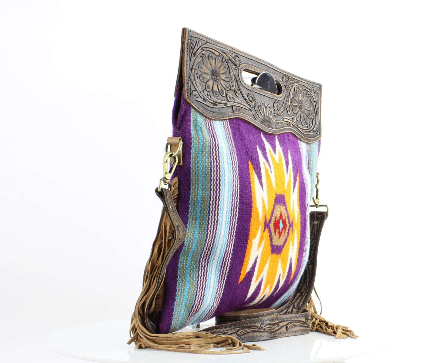 Colorful Serape Shopper: Black