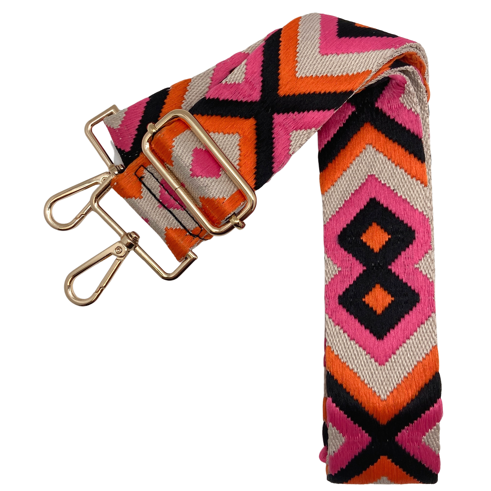 Messenger Bag Strap - Boho Brights: Dragon Fruit / Gold