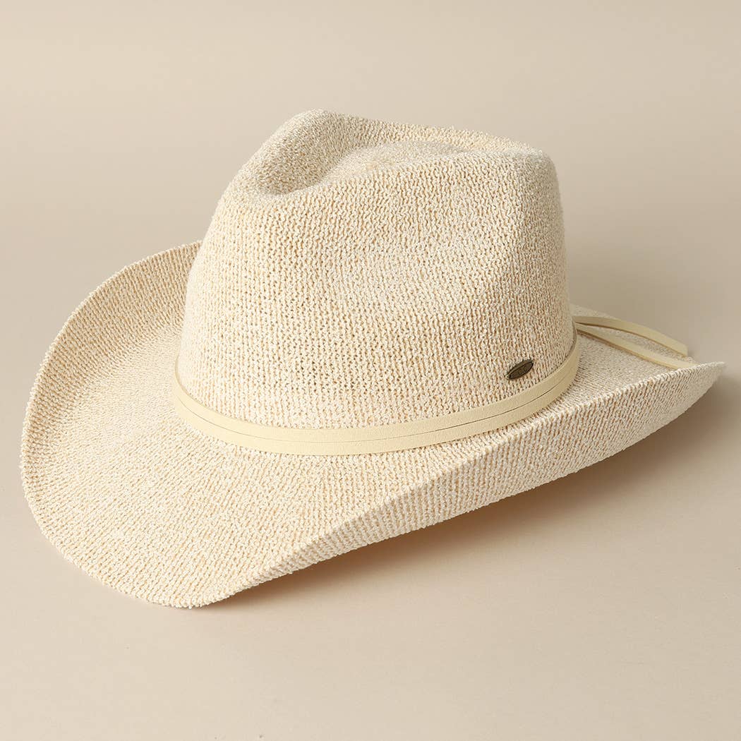 Solid Color Terry Cloth Cowboy Panama Adjustable Sun Hat