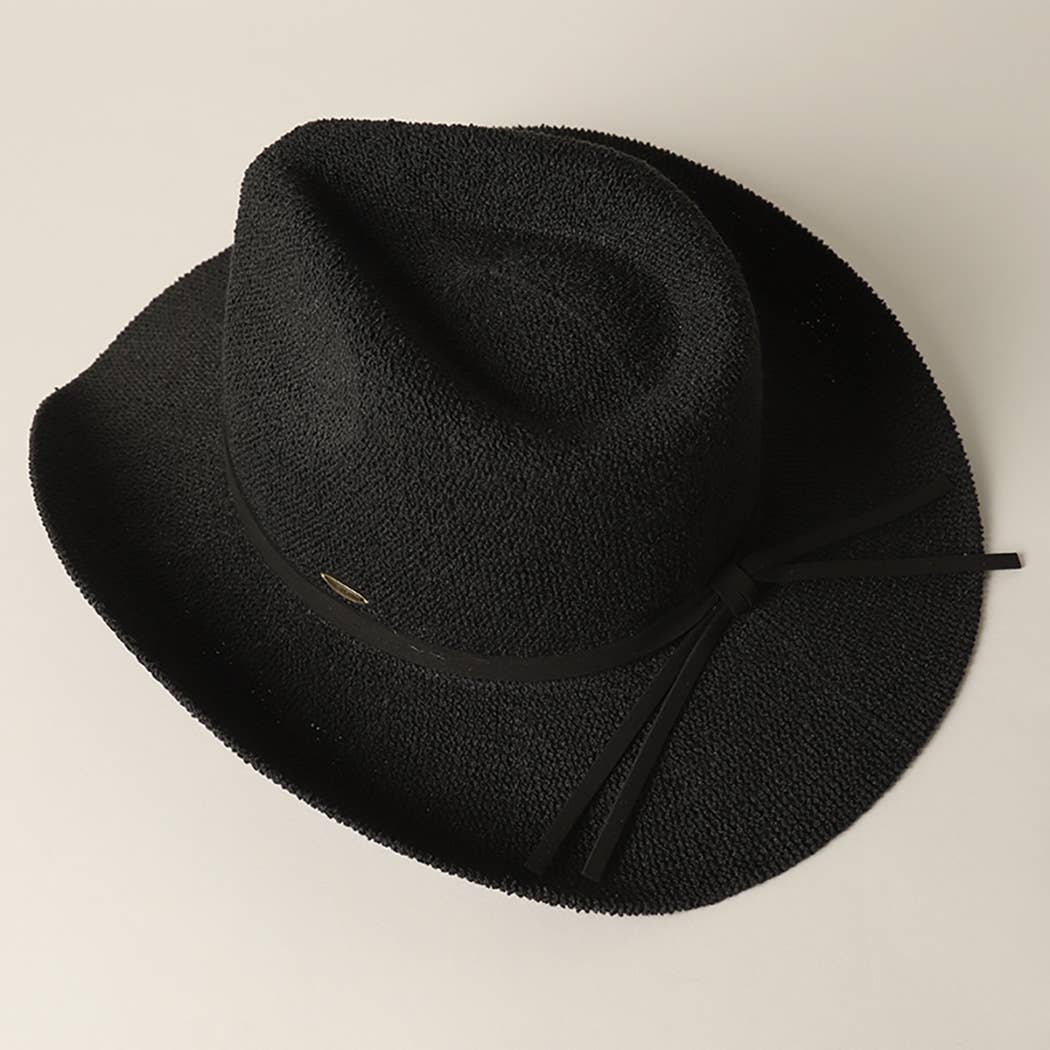 Solid Color Terry Cloth Cowboy Panama Adjustable Sun Hat