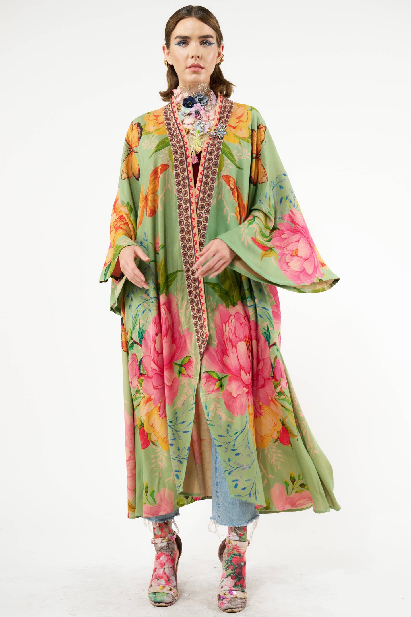 Primavera Kimono / Topper : Vintage Teal / One Size