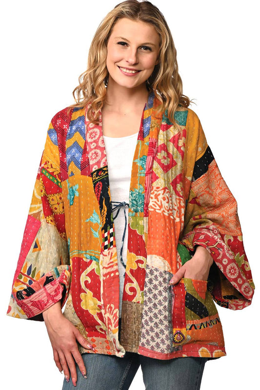 Patchwork Reversible Kimono Jacket