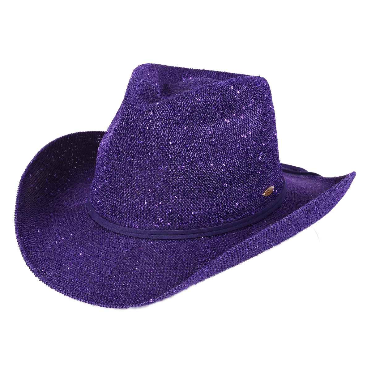 Sequin Cowboy Hat with Suede String