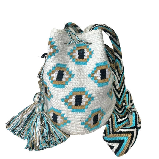 Evil Eye Crossbody Crochet Boho Bag