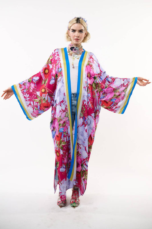 Starletta Maxi Kimono / Topper : Deep Raspberry / One Size