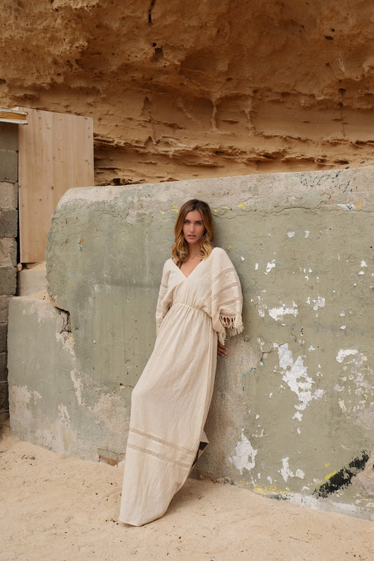 Anja Boho Half-Sleeved Maxi Dress