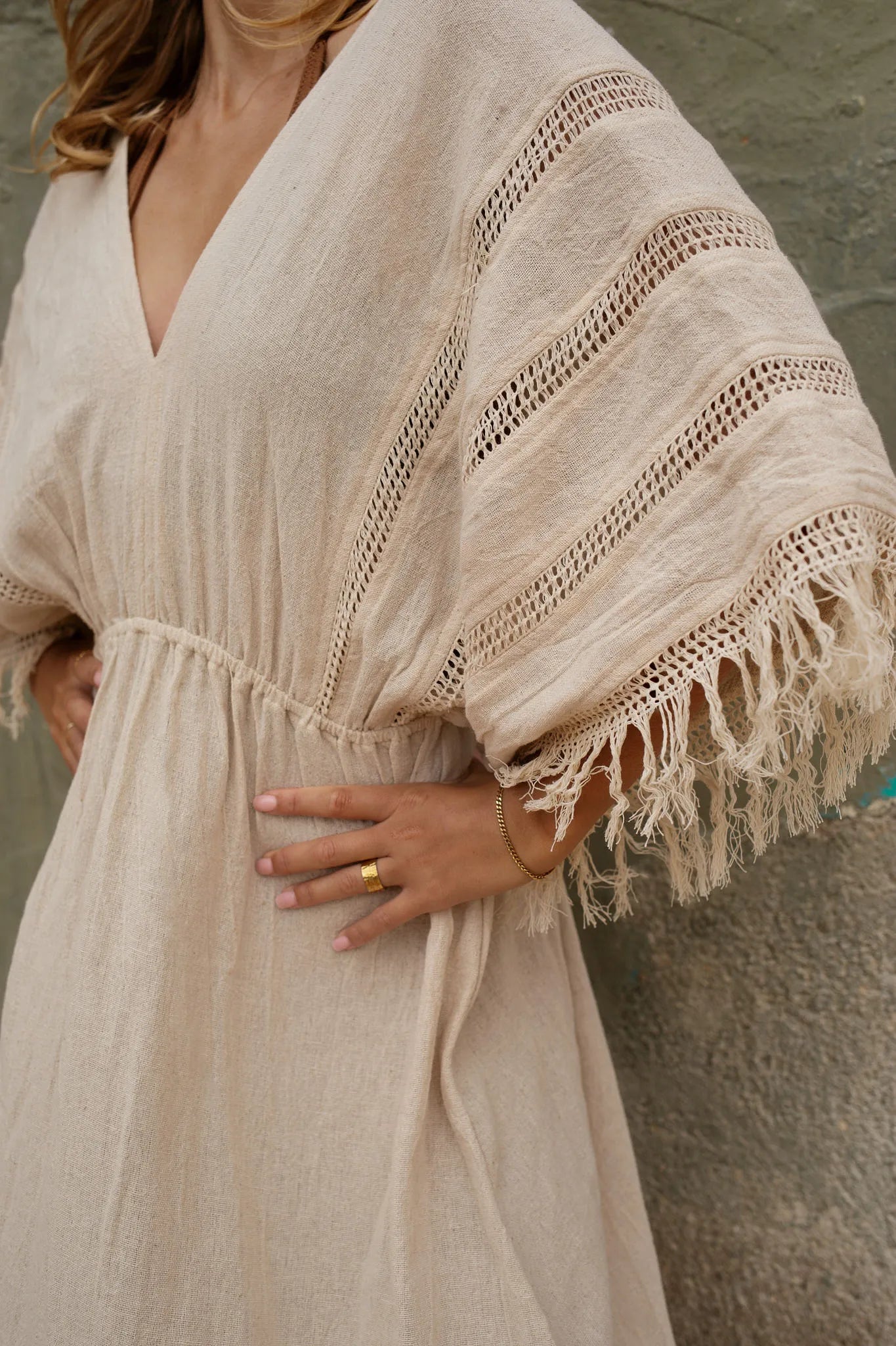 Anja Boho Half-Sleeved Maxi Dress