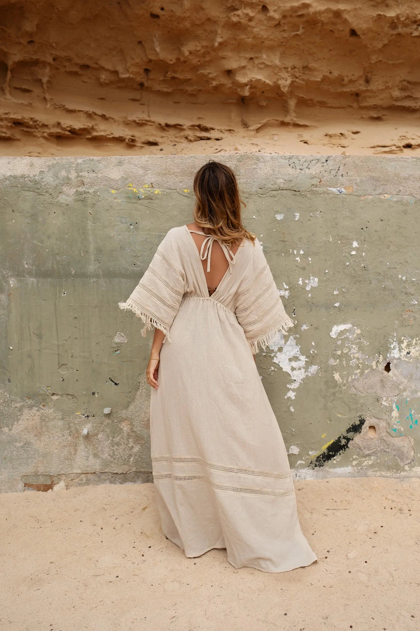 Anja Boho Half-Sleeved Maxi Dress