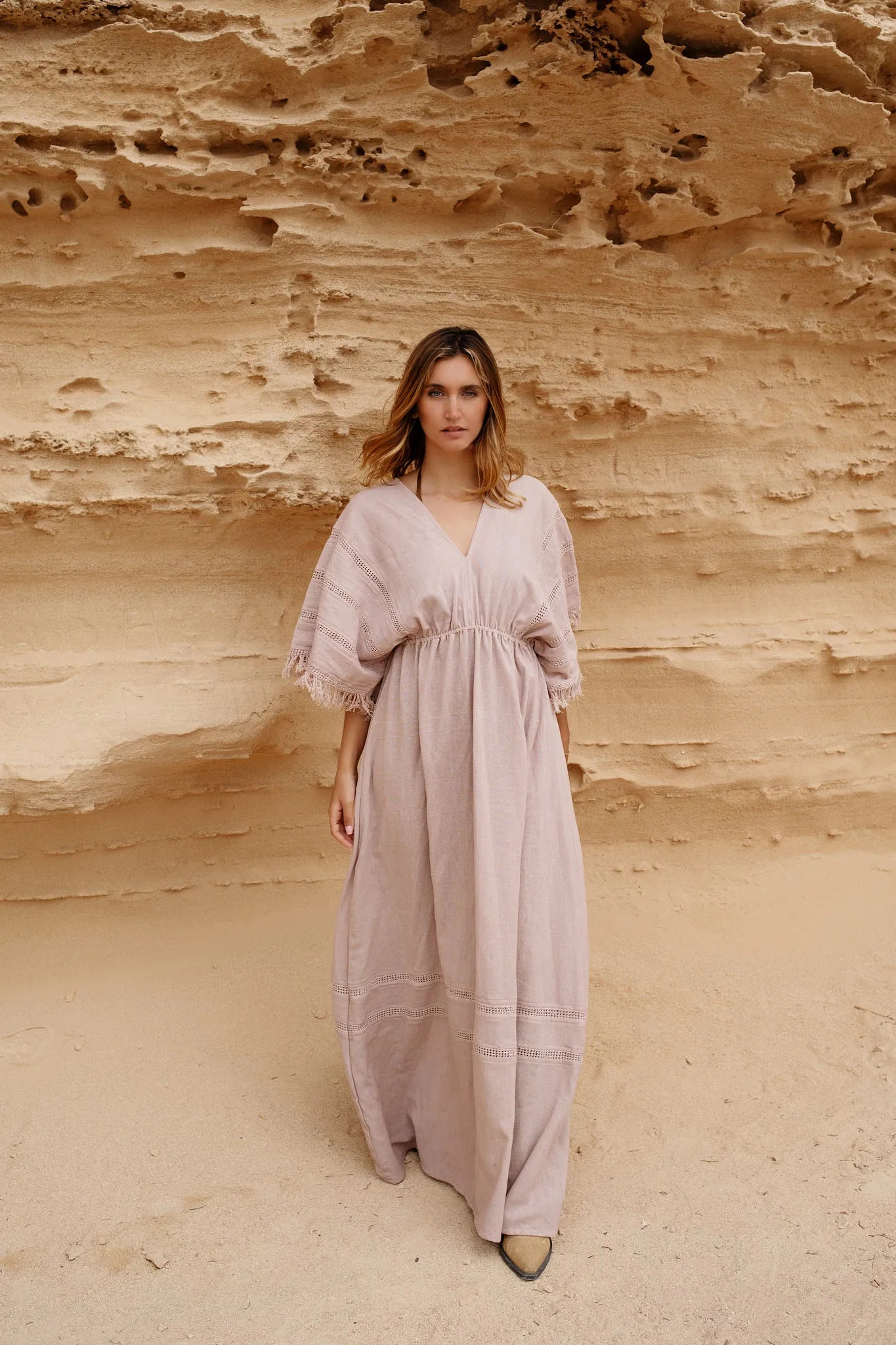 Anja Boho Half-Sleeved Maxi Dress