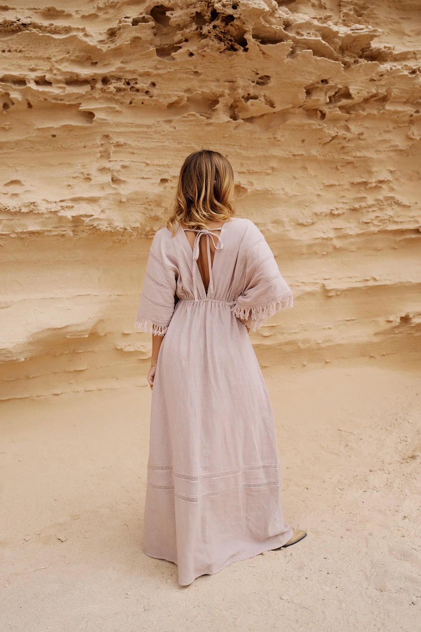 Anja Boho Half-Sleeved Maxi Dress