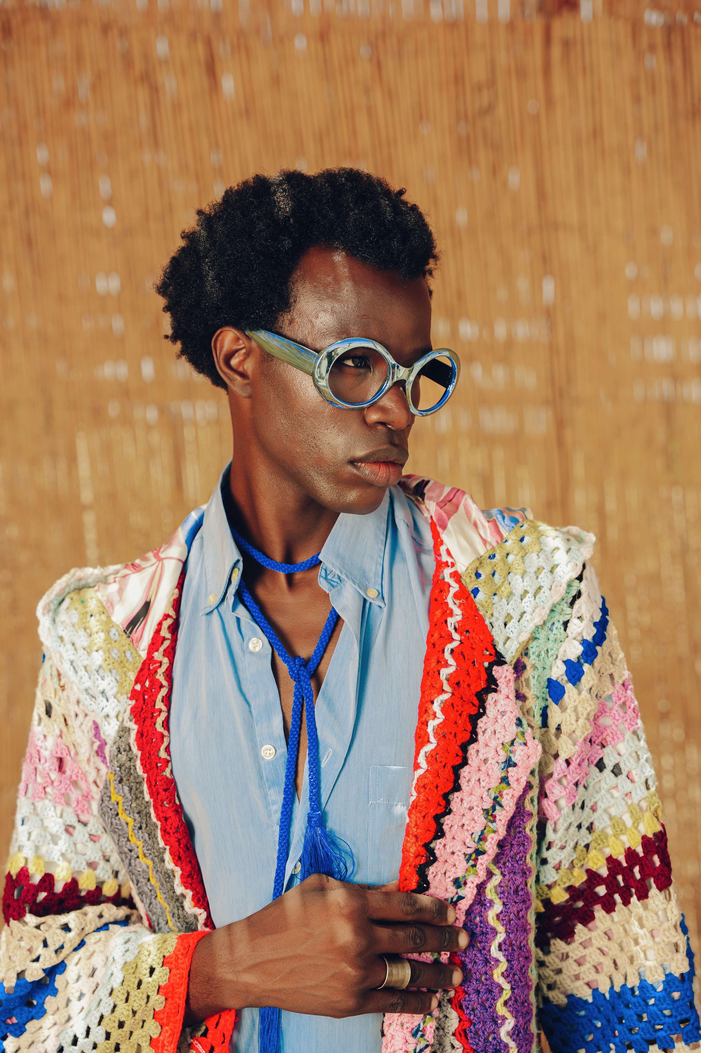 Atlas Thread Hooded Crochet Trench Coat - Bloom