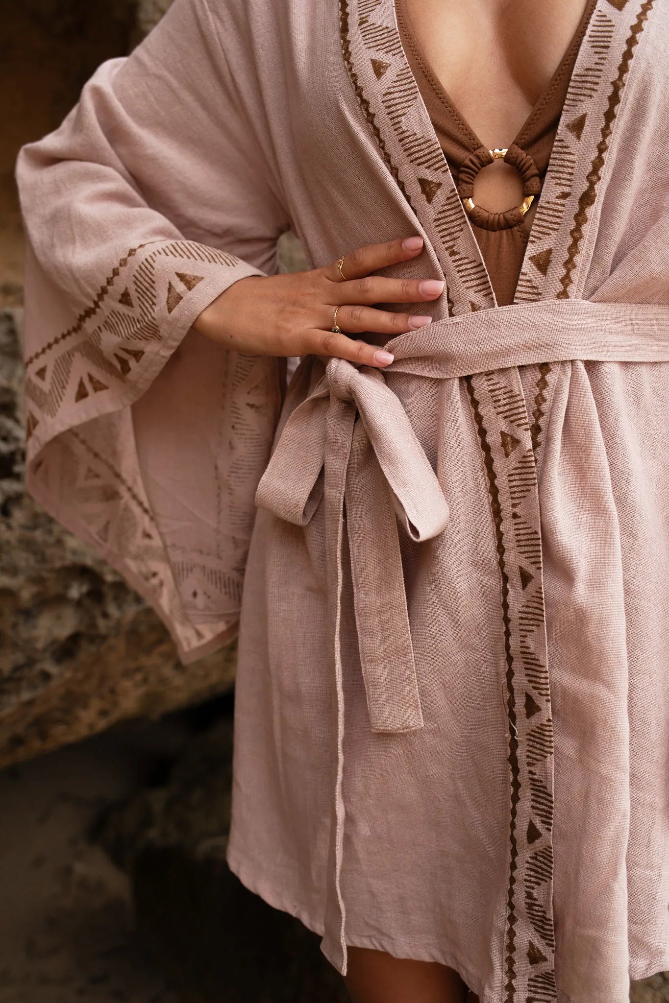 Boho Wide-Sleeve Kimono